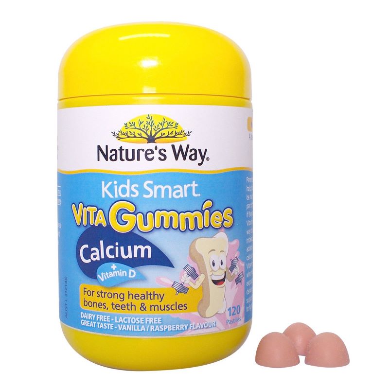 Nature’s Way Kids Smart Vita Gummies Calcium + Vitamin D là kẹo gum bổ sung canxi 
