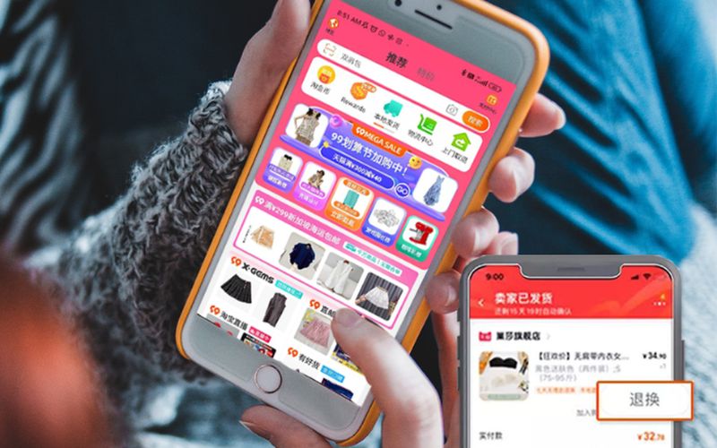 giao diện sử dụng của taobao và 1688